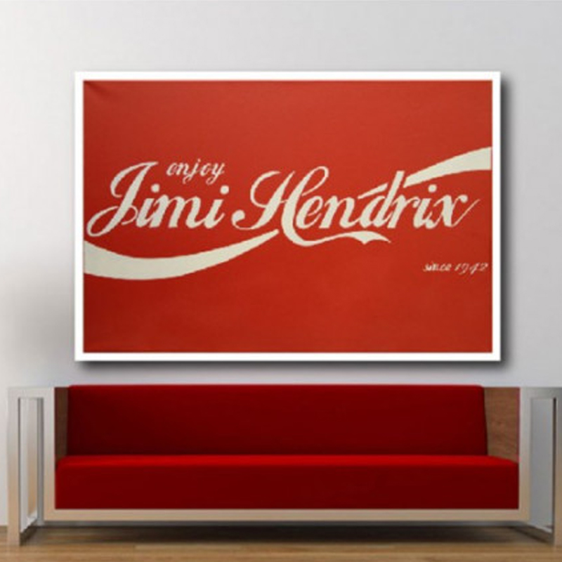 Πίνακας σε καμβά με μουσική Jimi Hedrix Coca Cola